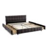 Modern Upholstered Queen Size Bed Frame With Storage Drawer - Dark Gray - Image 10