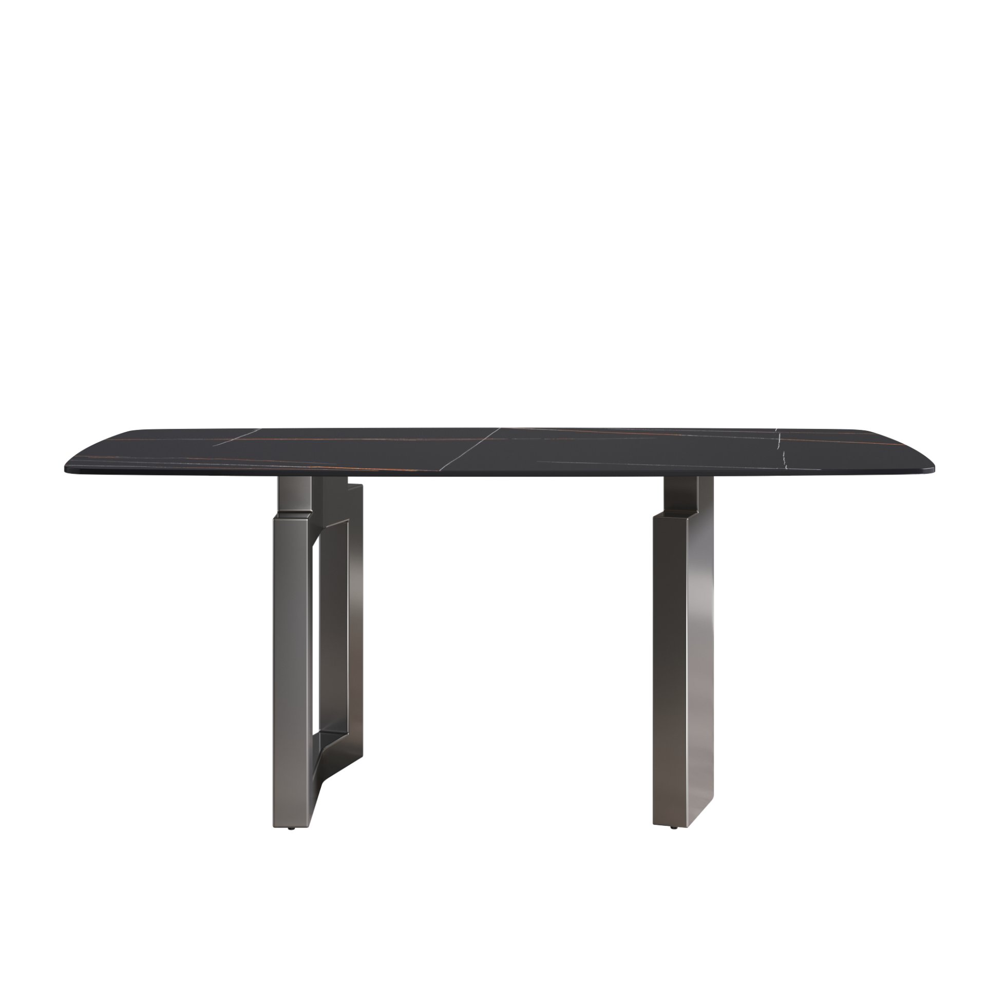 70.87" Modern Artificial Stone Dining Table, Can Accommodate 6-8 People - Black - Image 6