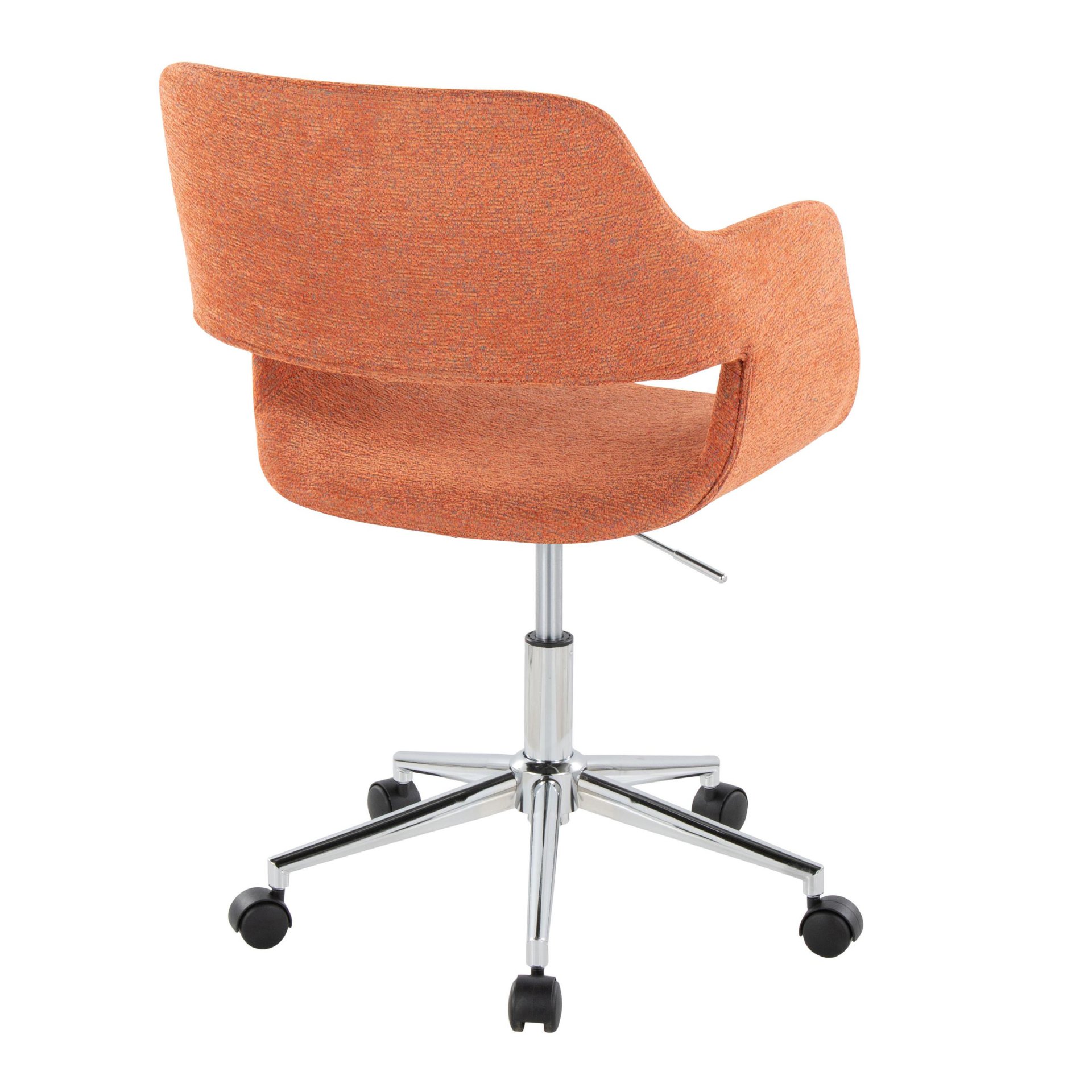 Margarite - Contemporary Task Chair - Chrome / Orange - Image 3