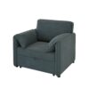 Convertible Pull Out Sofa Bed, 3 In 1 Convertible Sleeper Chair Adjustable Backrest With Thicked Cushions, Multi - Functional Linen Armchair For Living Room, Bedroom, Apartment, Office - Gray - Image 11