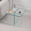Modern Tempered Clear Glass Sidetable Small Tea Stand - Transparent Glass - Image 2