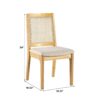 Modern Solid Wood Dining Chair With Rattan Inset Back (Set of 2) - Natural - Image 5