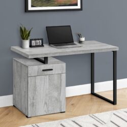 Computer Desk, For Laptop, Left, Right Set-Up, Storage Drawers, Work, Contemporary, Modern - Gray