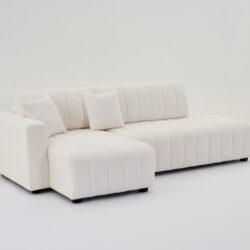 Jessica - Lamb Wool Left Facing Sectional Sofa With Chaise - Beige