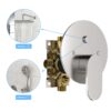 Dual Shower Head System With Rain Shower And Handheld, Wall Mounted, 10" Round Design - Brushed Nickel - Image 7
