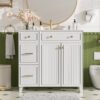 36" Bathroom Vanity With Sink, Soft Close Doors, Adjustable Shelves - White - Image 2