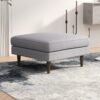 Amber - Square Upholstered Ottoman Linen - Light Gray - Image 6