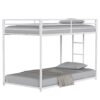Adam - Twin Over Twin Metal Bunk Bed - White - Image 3