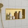 Stainless Steel Shower Niche 25" X 13" Waterproof And Durable Bathroom Shelf - Gold - Image 5
