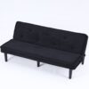 Stylish Corduroy Sofa Bed With Convertible Design - Black - Image 11
