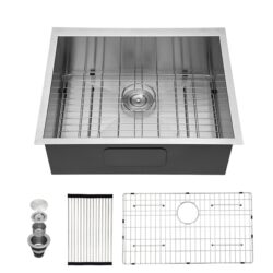25" Undermount Stainless Steel Kitchen Sink With 9" Deep Single Bowl - Brushed Nickel