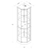 6 Shelf Lighted Corner Curio Cabinet With Adjustable Tempered Glass Shelves And Mirror Back (E26 Light Bulb Not Included) - Cherry - Image 4
