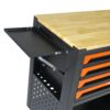 4 Drawers Multifunctional Tool Cart With Wheels And Wooden Top - Orange - Image 10