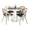 Dakota Charlotte - 5 Piece Contemporary Dining Set - White / Brown / Whitewashed / Charcoal - Image 2
