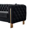 Chesterfield - Modern Tufted Velvet Living Room Sofa, 84.25''W Couch - Black - Image 9
