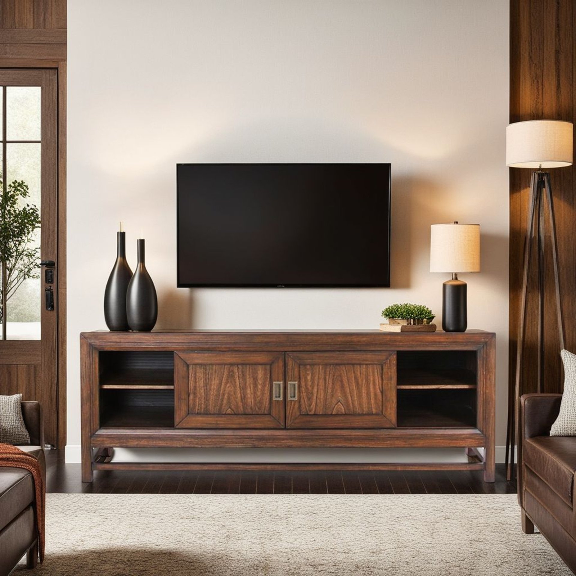 Branson - TV Stand Console, For TVs Up To 85", Two Tone - Brown - Image 2