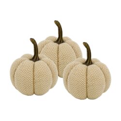 Weighted Pumpkin / Pattern (Set of 3) - Cream