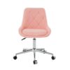 Modern Teddy Velvet Fabric Dining Chair With Golden Electroplated Legs, Soft And Comfortable, Adjustable And Space Saving - Pink - Image 13