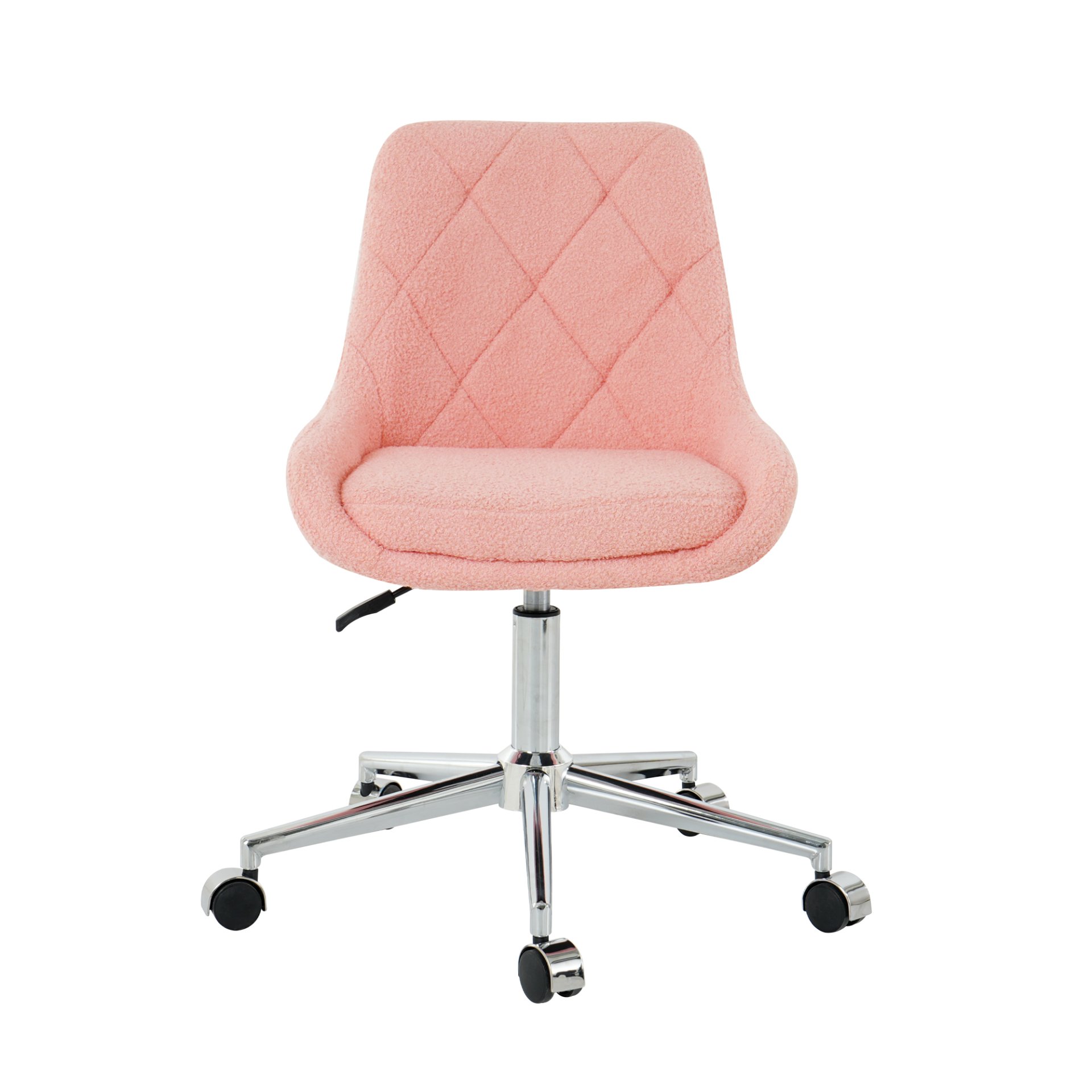 Modern Teddy Velvet Fabric Dining Chair With Golden Electroplated Legs, Soft And Comfortable, Adjustable And Space Saving - Pink - Image 13