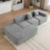 Sectional Sofa Full-Compressed Sofa Couch Free-Combined Sofa For Living Room - Gray - Image 4