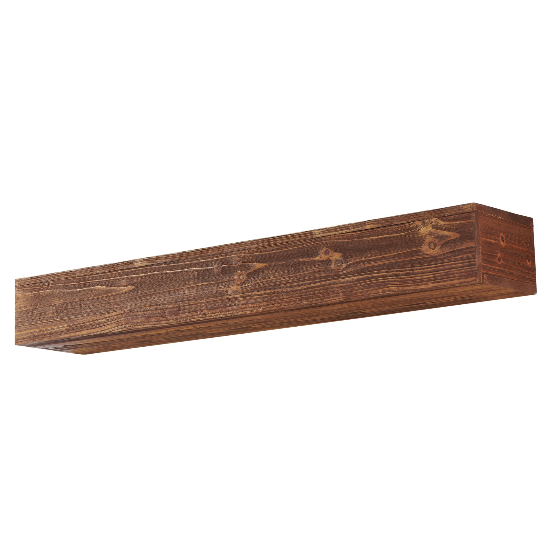 72" Rustic Wood Fireplace Mantel, Wall-Mounted & Floating Shelf For Home Decor - Brown - Image 7