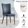 Modern Minimalist Dining Chairs With Curved Backrest And Metal Legs, (Set of 2) - Black - Image 7