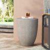 Outdoor Lightweight Concrete, Side Table - Natural - Image 5