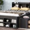 Full Bed With Bookcase Headboard, Under Bed Storage Drawers And Bed End Storage Case - Espresso - Image 7