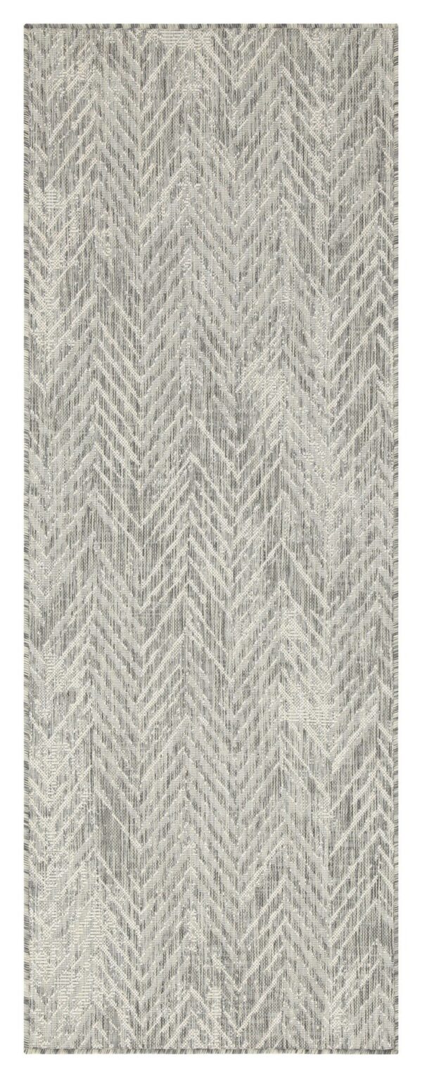 Sunshine - 2'7" X 7'3" Polypropylene, Indoor, Outdoor Area Rug - Silver