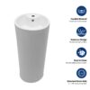 15" Pedestal Sink With Space Saving Design, Smooth Non Porous Surface For Powder Rooms - White - Image 8