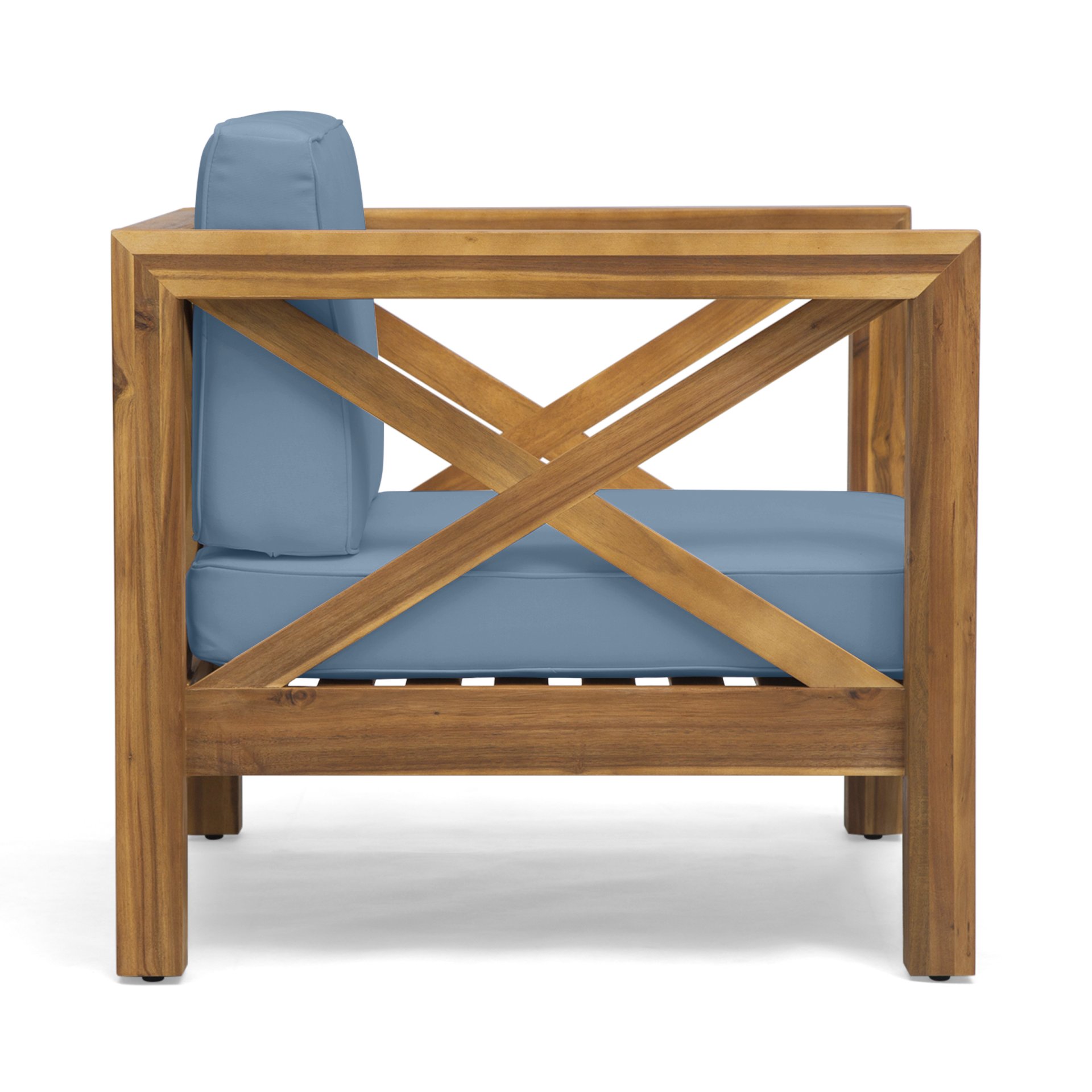Brava - Modern Club Chair With Water Resistant Cushions - Blue - Image 8