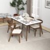 Dakota - Velvet Dining Chair (Set of 2) - Cream White / Dark Brown - Image 12
