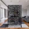 Outdoor & Indoor Privacy Screen Metal Privacy Screen, Freestanding Decorative Privacy Screen For Deck Balcony Patio - Black - Image 12