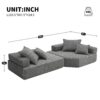 Oversized Modular Sectional Sofa, Luxury Boucle Floor Couch Set, Convertible Sleeper Couch, Spacious Foam-Filled Sofa Bed, 2 Piece Free Combination - Gray - Image 16