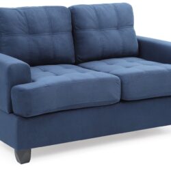 Chic Transitional Loveseat - Navy Blue
