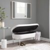 Chloe - Contemporary / Glam Bench - Chrome / White - Image 7