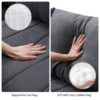 Modern Sectional Sofa With Vertical Stripes, 2 Pillows, 5 Seat Couch With Convertible Ottoman, Various Combinations, L-Shape Indoor Furniture - Dark Gray - Image 20