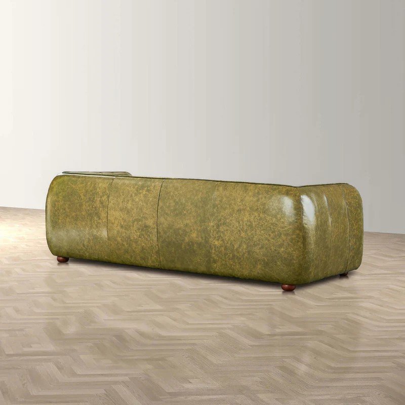 Marlon - Luxury Italian Leather Sofa - Green - Image 7