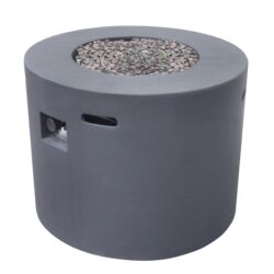 Contemporary 31" Round Fire Pit With 40, 000 Btu - Dark Gray