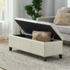 Glouster - Storage Ottoman With Leather Upholstery - Ivory - Image 6