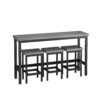 Modern Design Long Dining Table Set With 3 Stools - Gray - Image 6