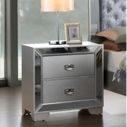Contemporary Nightstand With Versatility - Silver Champagne