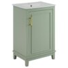 Modern Small Bathroom Vanity Cabinet With Ceramic Basin, Ample Storage, 1 Soft Close Door - Green - Image 14