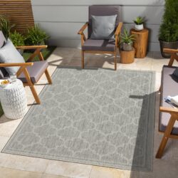Sunshine - 7'10" X 10'3" Polypropylene Indoor, Outdoor Area Rug - Silver