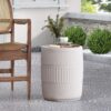 Outdoor Patio End Table - Antique White - Image 4