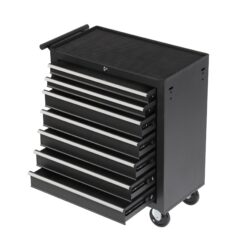 7 Drawer Rolling Tool Chest With Wheels, Multifunctional Tool Box And Storage Cabinet For Garage, Workshop, Or Repair Shop - Black