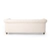 Comfy 3 Seat Sofa With Wooden Legs, Retro Style For Living Room And Study - Beige - Image 10