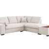 Joshua - Woven Fabric Sectional Sofa With Right Facing Chaise and Console Ottoman - Beige - Image 11