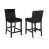 Contemporary 5 Piece Counter Height Dining Set With Faux Marble Table And Upholstered Chairs - Black - Image 5