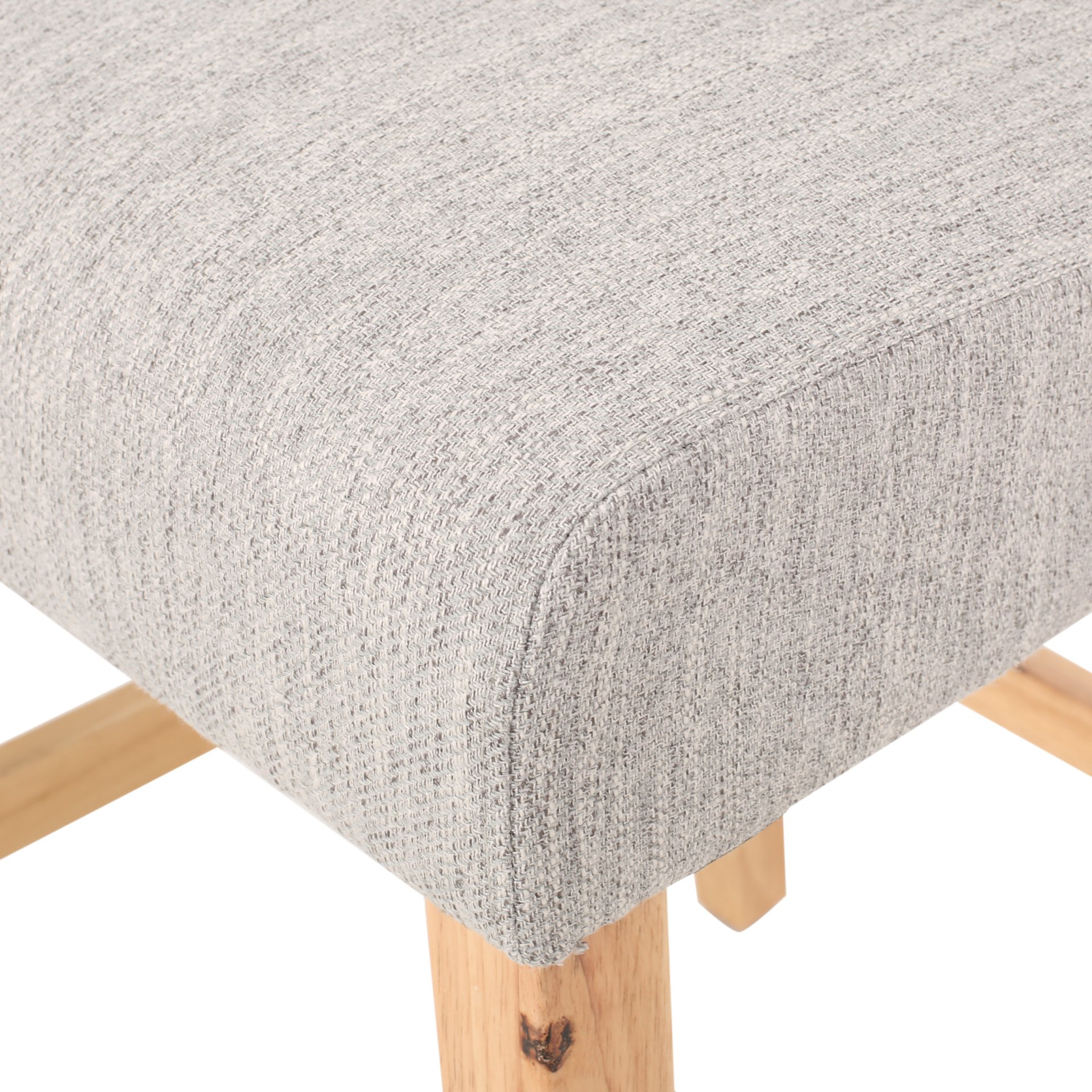 Vienna - Contemporary Fabric Tufted Wingback Counter Stools, (Set of 2) - Light Gray / Natural - Image 14